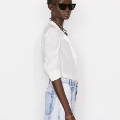 FRAME Gillian Shirt -Deals Moda Zoom Store 132 LWSH2437 OFFWHITE 1455