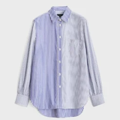 Rag & Bone Maxine Shirt - Blue Multi -Deals Moda Zoom Store 133WAW23FA017PP17 430 B