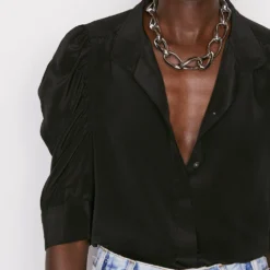 FRAME Gillian Shirt -Deals Moda Zoom Store 133 LWSH2437 NOIR 1378