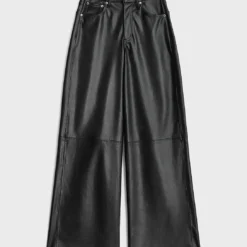 Rag & Bone Sofie High Rise Wide Pant - Faux Leather -Deals Moda Zoom Store 134WAW23F7028DK28 001 B