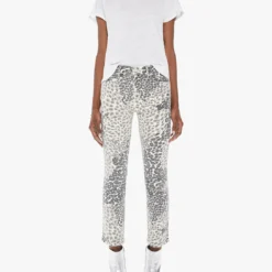MOTHER Mid Rise Dazzler Ankle Jean - Snow Leopard