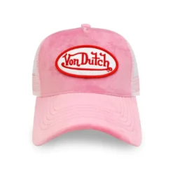 Von Dutch Velvet Trucker Hat - Pink