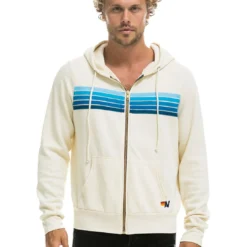 5 Stripe Hoodie - Vintage White