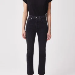 AGOLDE Riley High Rise Crop Straight Jean - Panoramic
