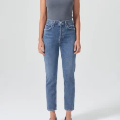 AGOLDE Riley High Rise Crop Straight Leg Jean - Frequency