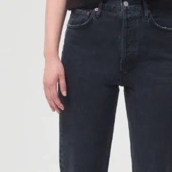 AGOLDE 90's Pinch Waist High Rise Straight Jean-Black Tea -Deals Moda Zoom Store A154B 1207 90S PINCH WAIST BLACK TEA 311 FINISHED