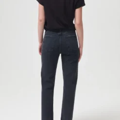 AGOLDE 90's Pinch Waist High Rise Straight Jean-Black Tea -Deals Moda Zoom Store A154B 1207 90S PINCH WAIST BLACK TEA 336 FINISHED