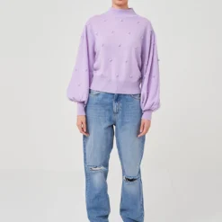 Bonny Bobble Sweater - Lilac