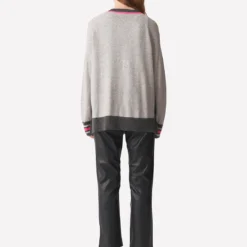 Varsity Pop Cardigan - Grey -Deals Moda Zoom Store AW23 B 026 2735