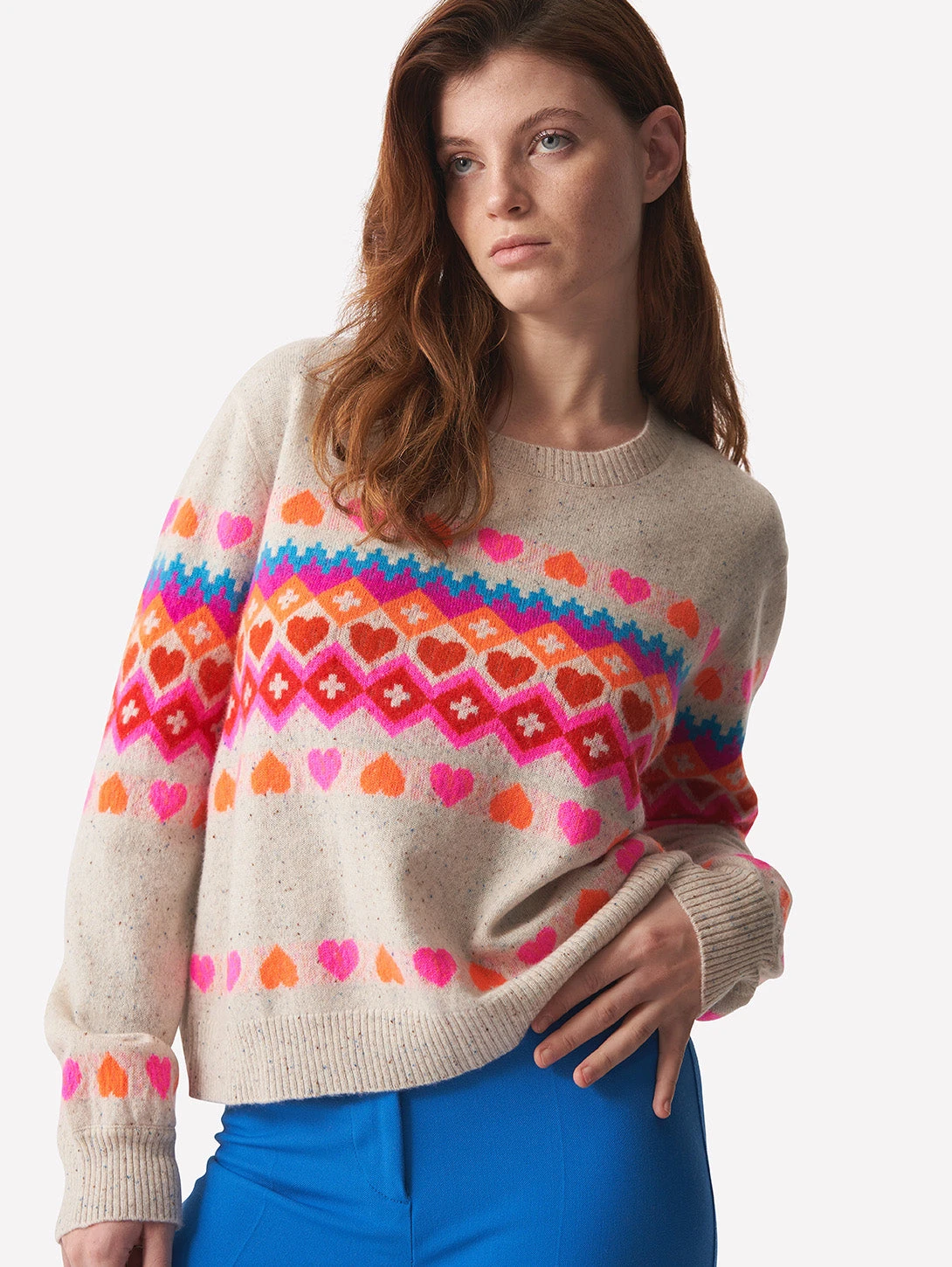 Fairisle Crew Sweater - Leslie 1 Fairisle Crew Sweater - Leslie