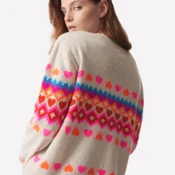 Fairisle Crew Sweater - Leslie 8 Fairisle Crew Sweater - Leslie -Deals Moda Zoom Store AW23 B 074 571