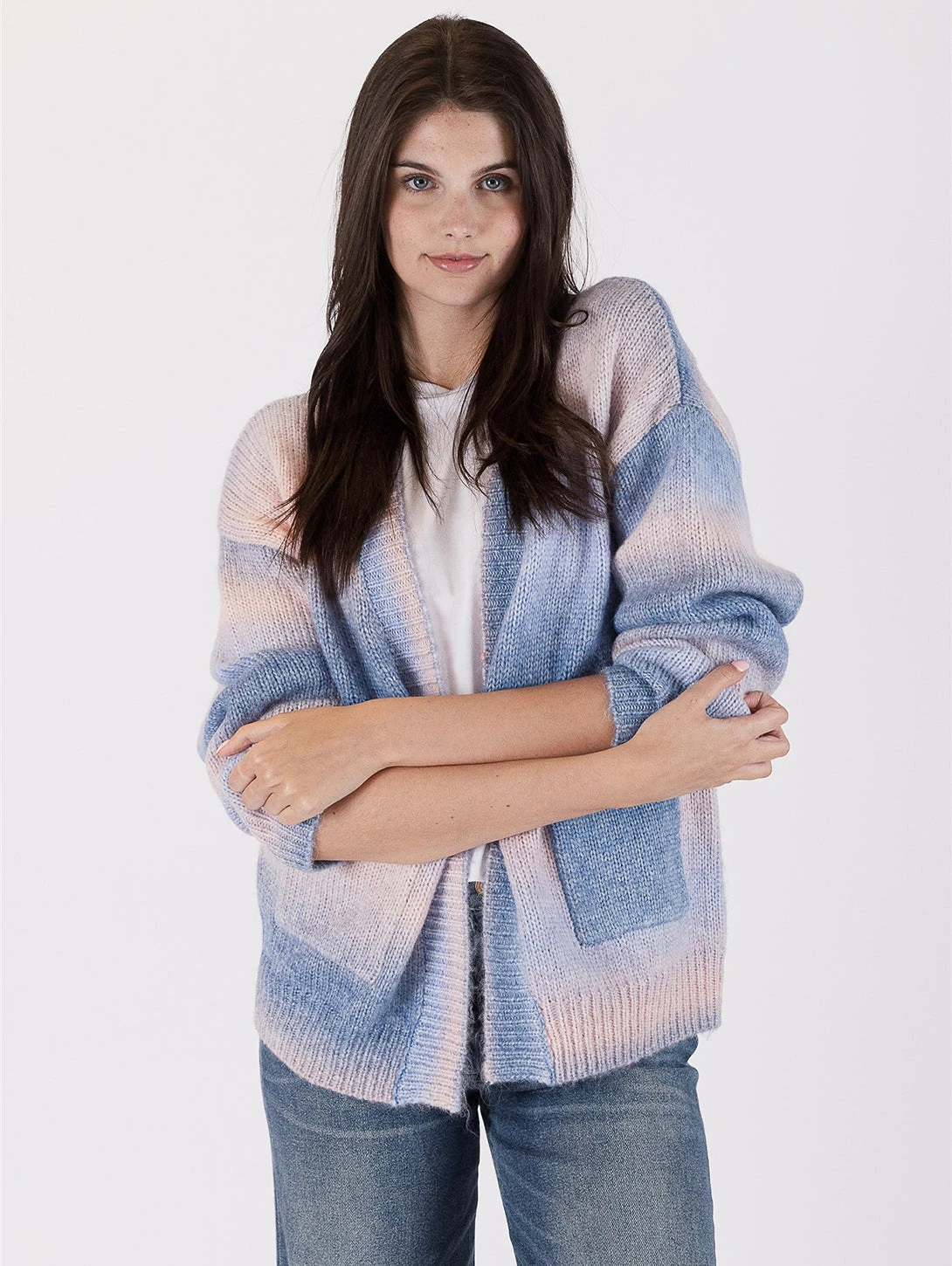 Betsy Ombre Cardigan - Blue Pink 1 Betsy Ombre Cardigan - Blue Pink