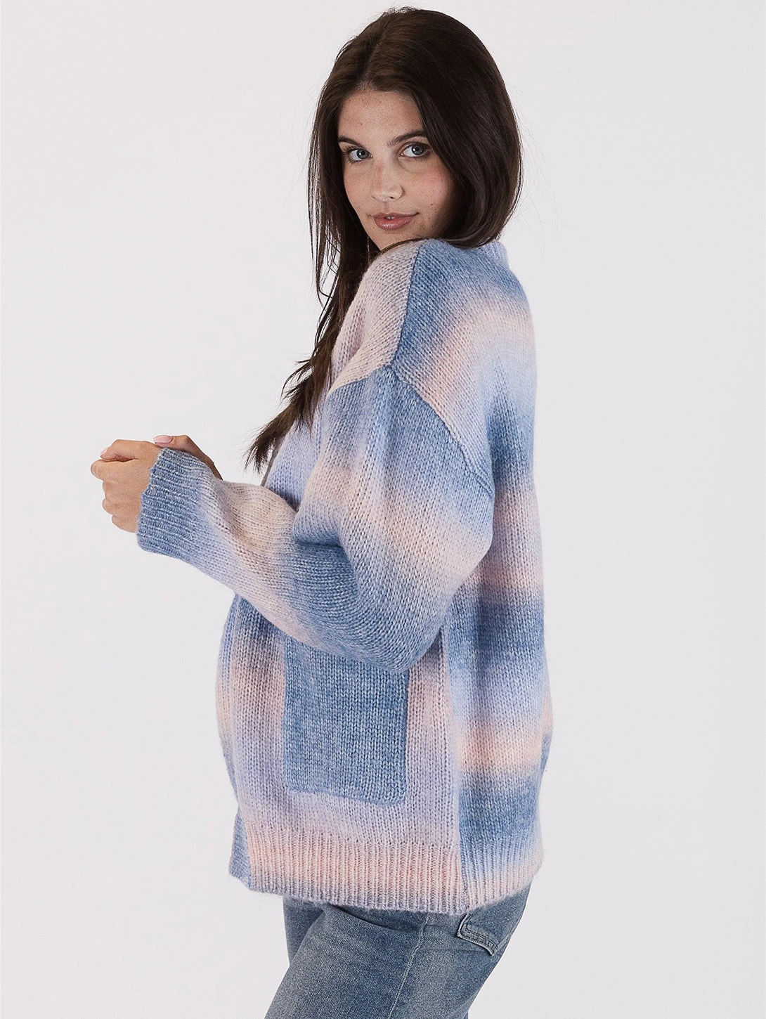 Betsy Ombre Cardigan - Blue Pink 3 Betsy Ombre Cardigan - Blue Pink - Image 3