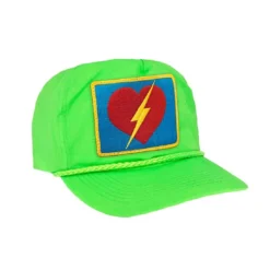 Bolt Heart Vintage Nylon Trucker Hat - Neon Green