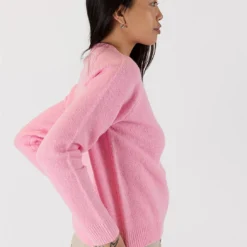 Ezra Crew Sweater - Pink -Deals Moda Zoom Store EZRA F23 LIGHT PINK 2