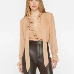 FRAME Ruffle Blouse - Blush