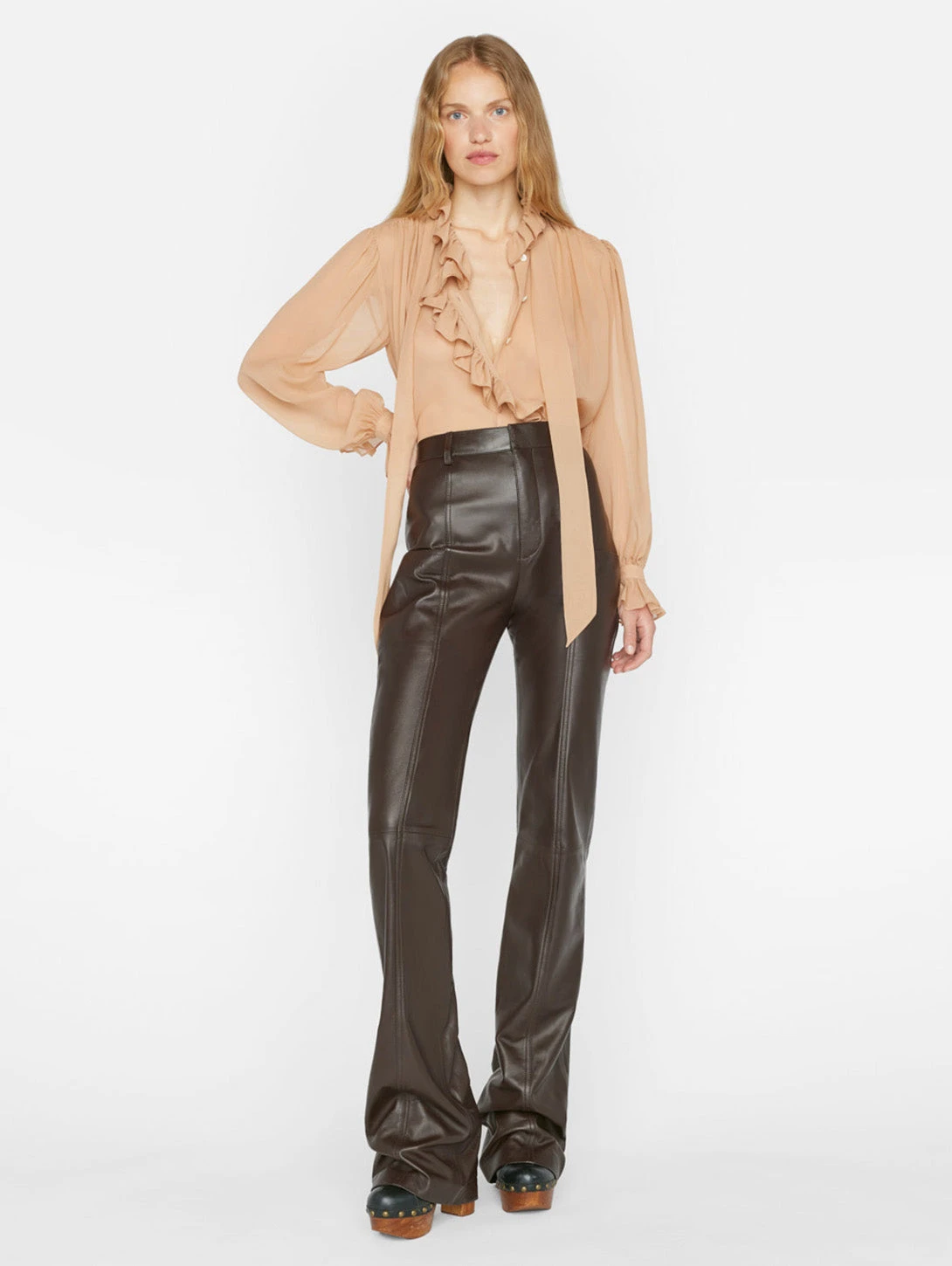 FRAME Ruffle Blouse - Blush 2 FRAME Ruffle Blouse - Blush - Image 2