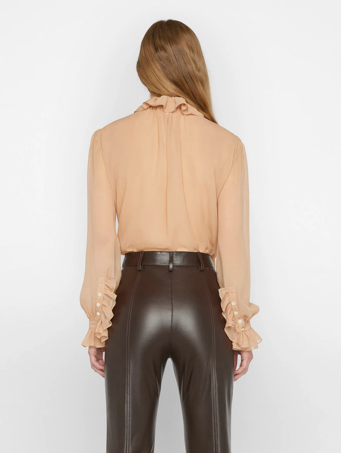 FRAME Ruffle Blouse - Blush 4 FRAME Ruffle Blouse - Blush - Image 4