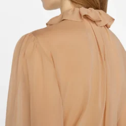 FRAME Ruffle Blouse - Blush 14 FRAME Ruffle Blouse - Blush -Deals Moda Zoom Store F23SBL03 BLUSH 0824