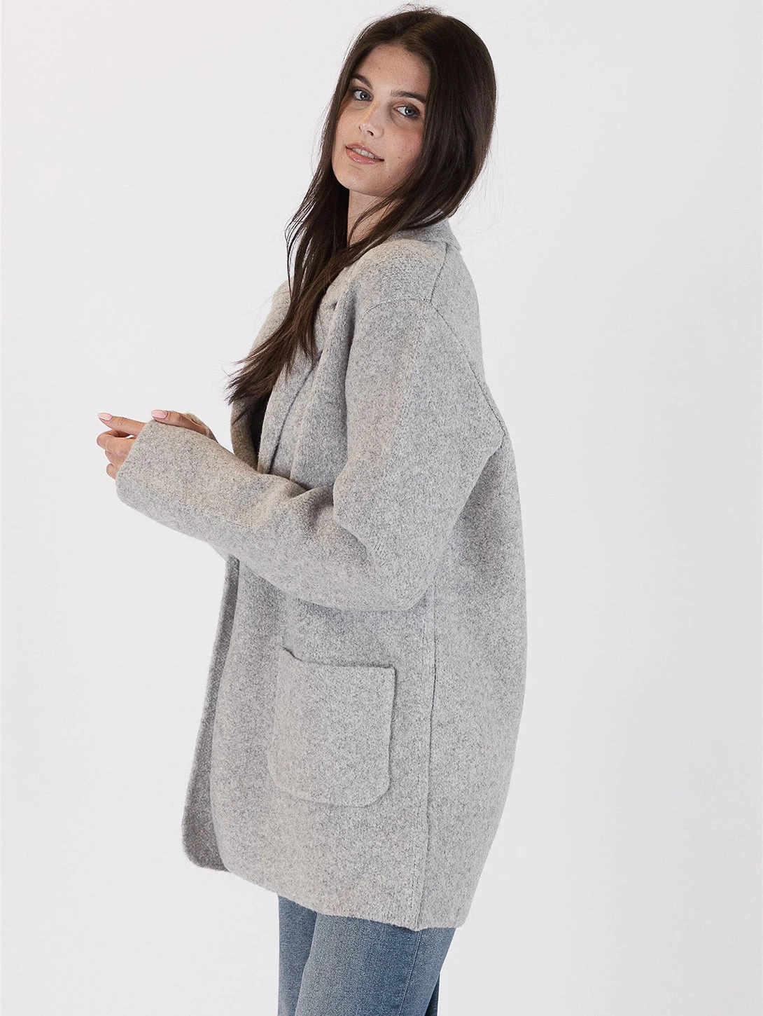 Genie Blazer Sweater - Grey 2 Genie Blazer Sweater - Grey - Image 2