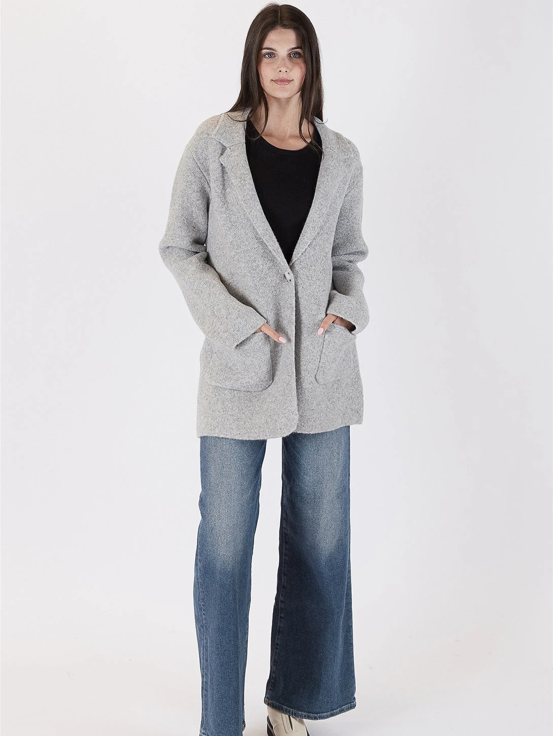 Genie Blazer Sweater - Grey 4 Genie Blazer Sweater - Grey - Image 4