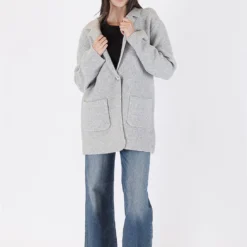 Genie Blazer Sweater - Grey 10 Genie Blazer Sweater - Grey -Deals Moda Zoom Store GENIE F23 LIGHT GREY 5