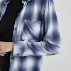 RAILS Hunter Plaid Shirt - Pacific Ivory Blue -Deals Moda Zoom Store HUNTER PACIFICIVORYBLUE 3