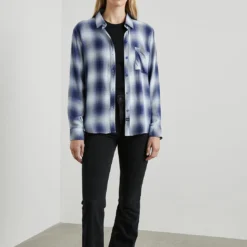 RAILS Hunter Plaid Shirt - Pacific Ivory Blue -Deals Moda Zoom Store HUNTER PACIFICIVORYBLUE 4