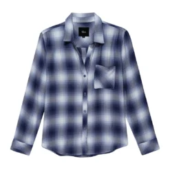 RAILS Hunter Plaid Shirt - Pacific Ivory Blue -Deals Moda Zoom Store HUNTER PACIFICIVORYBLUE 4