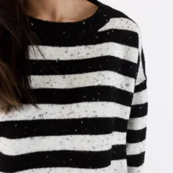 Jessie Stripe Sweater - Black White -Deals Moda Zoom Store JESSIE F23 BLACK WHITE FLECK 8
