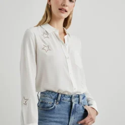 RAILS Kate Shirt - Ivory Eyelet Stars