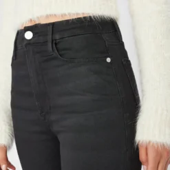 FRAME Le Super High Straight Jean - Black Finn -Deals Moda Zoom Store LHSTL208 BLACKFINN FRW22EC WOMENS DAY 03 0023HR