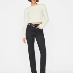 FRAME Le Super High Straight Jean - Black Finn