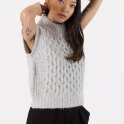 Lina Vest - Grey -Deals Moda Zoom Store LINA F23 MEDIUM GREY 3