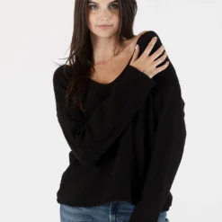 Luna V-neck Sweater - Black