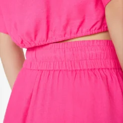 FRAME Cropped Twist Front Shirt - Flamingo -Deals Moda Zoom Store LWSH2828 FLAMINGO FRSU23EC WOMENS DAY 03 0906HR