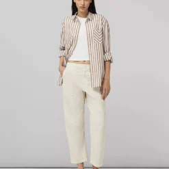 Rag & Bone Leyton Workwear Pant - Ivory -Deals Moda Zoom Store Leyton Workwear Cotton Pant 103