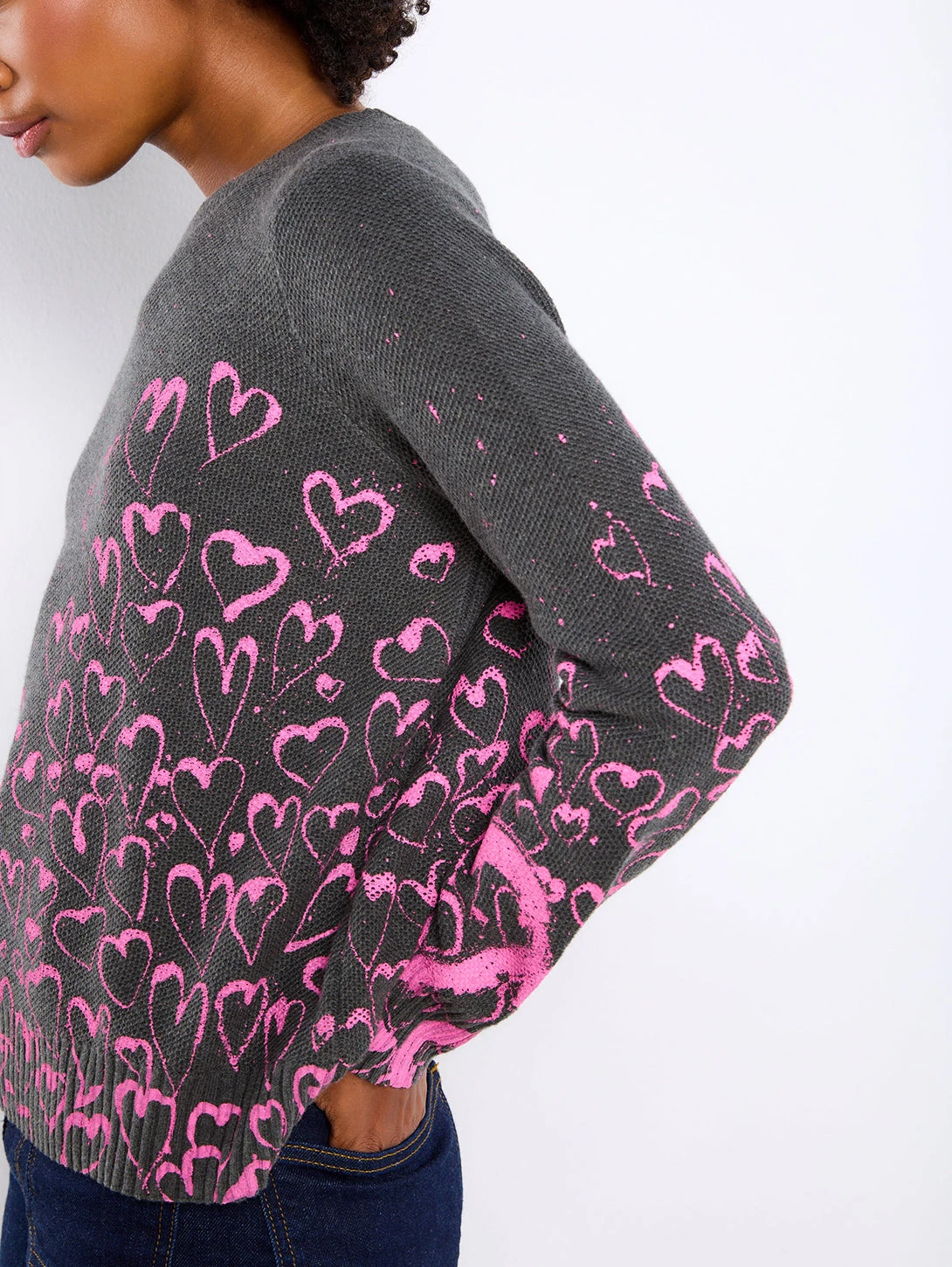 Love Spiral Crew Sweater - Shale 2 Love Spiral Crew Sweater - Shale - Image 2