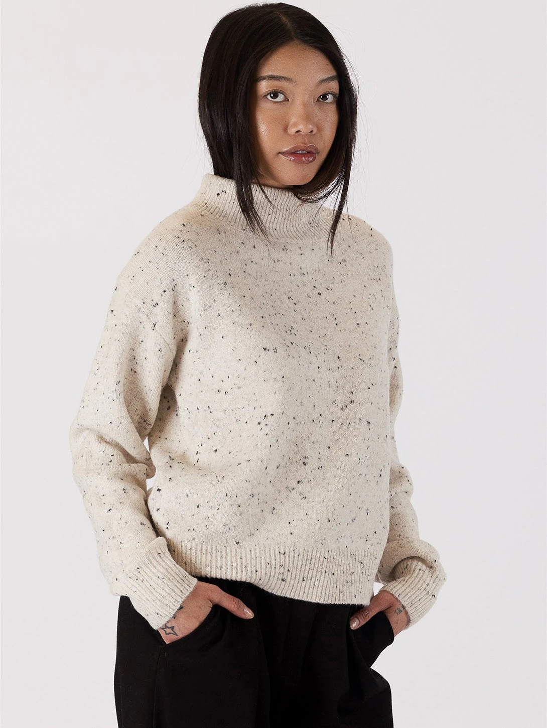 Macy Mock Neck Sweater - Oat
