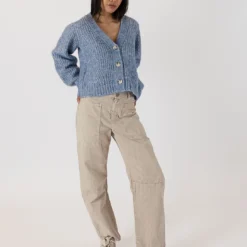 Matilda Cardigan - Blue -Deals Moda Zoom Store MATILDA F23 BLUE MARL 2