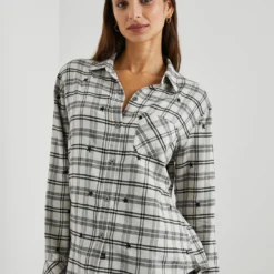 RAILS Milo Stars Shirt - Ivory 8 RAILS Milo Stars Shirt - Ivory -Deals Moda Zoom Store MILO IVORYCHECKSTARS 2