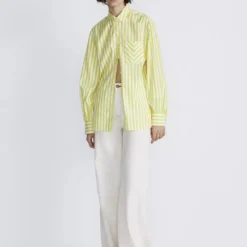 Rag & Bone Maxine Shirt - Fresh Lime Stripe