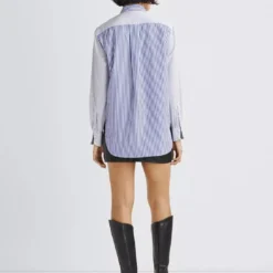Rag & Bone Maxine Shirt - Blue Multi -Deals Moda Zoom Store Maxine Cotton Poplin Shirt 430 4