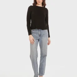 Shaker Distressed Sweater -Deals Moda Zoom Store N11042 Black 4 1024x1024 2x 78e4a88d d2d7 4500 9a14 f919f2235007