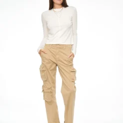 Bobby Mid Rise Cargo Ankle Pant - Coconut -Deals Moda Zoom Store NOELLA MOONSTONE BOBBIEUTILITY COCONUT F 1