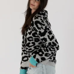 Nyla Leopard Hoodie Sweater - Grey -Deals Moda Zoom Store NYLA F23 LIGHT GREY PRINT 3 94158685 ffb5 437c a24c 9c353fe1bf1f