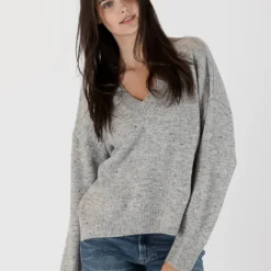 Fleck V-Neck Sweater - Ocean