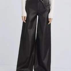 Rag & Bone Sofie High Rise Wide Pant - Faux Leather -Deals Moda Zoom Store Sofie Faux Leather Wide Leg 001 4