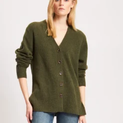 Button Cardigan - Moss