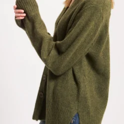 Button Cardigan - Moss -Deals Moda Zoom Store W147K08P 312 0273